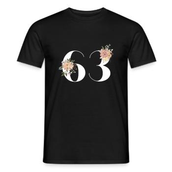Blumen zum 63. Jahrestag (Geschenk von 63 Jahren) - Männer T-Shirt - Schwarz - Vorne - AI Model Male 178 light (178cm)