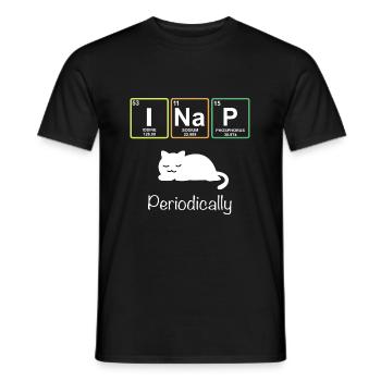 I Nap Periodically - Funny Science Cat Katze - Men's T-Shirt - black - Front - AI Model Male 178 light (178cm)
