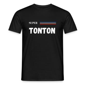 super tonton - t-shirt assorti - T-shirt homme - noir - Devant - AI Model Male 178 light (178cm)