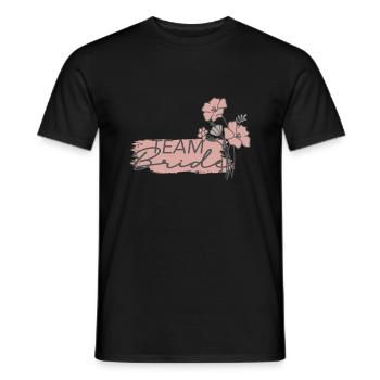 Équipe mariée avec fleurs - T-shirt homme - noir - Devant - AI Model Male 178 light (178cm)