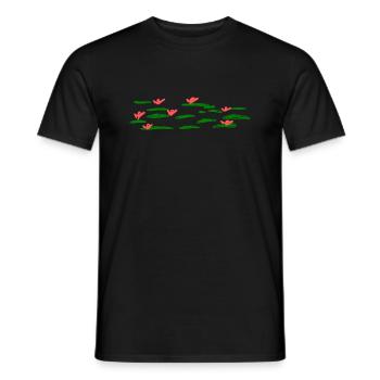 Seerosen - Männer T-Shirt - Schwarz - Vorne - AI Model Male 178 light (178cm)