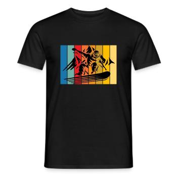 Retro skiing - Men's T-Shirt - black - Front - AI Model Male 178 light (178cm)