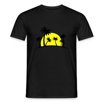 Palmiers de plage 2 - T-shirt homme - noir - Devant - AI Model Male 178 light (178cm)