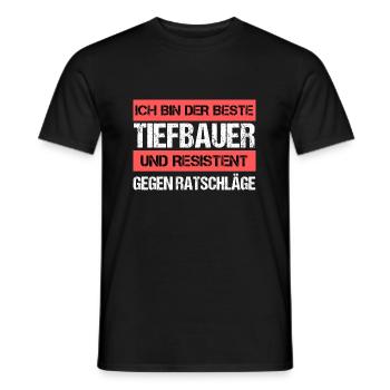 Resistenter Tiefbauer - Männer T-Shirt - Schwarz - Vorne - AI Model Male 178 light (178cm)