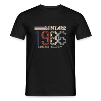 Jahrgang 1986 Jubiläumsgeschenk - Jahrgang 1986 - Männer T-Shirt - Schwarz - Vorne - AI Model Male 178 light (178cm)