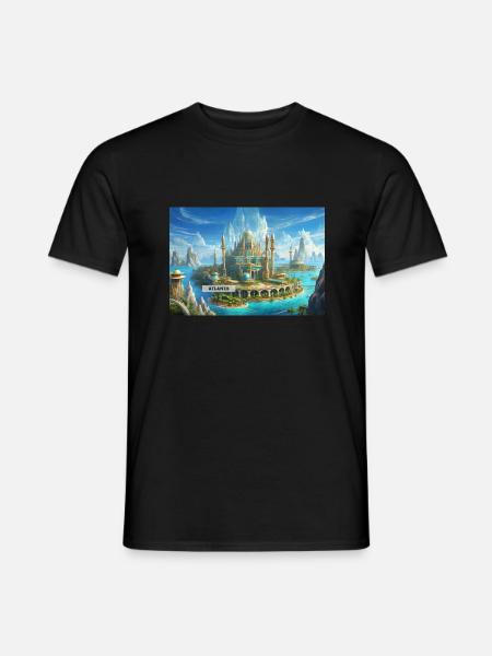 wunderschöne mythische Orte – Atlantis vor dem Untergang - Männer T-Shirt - Schwarz