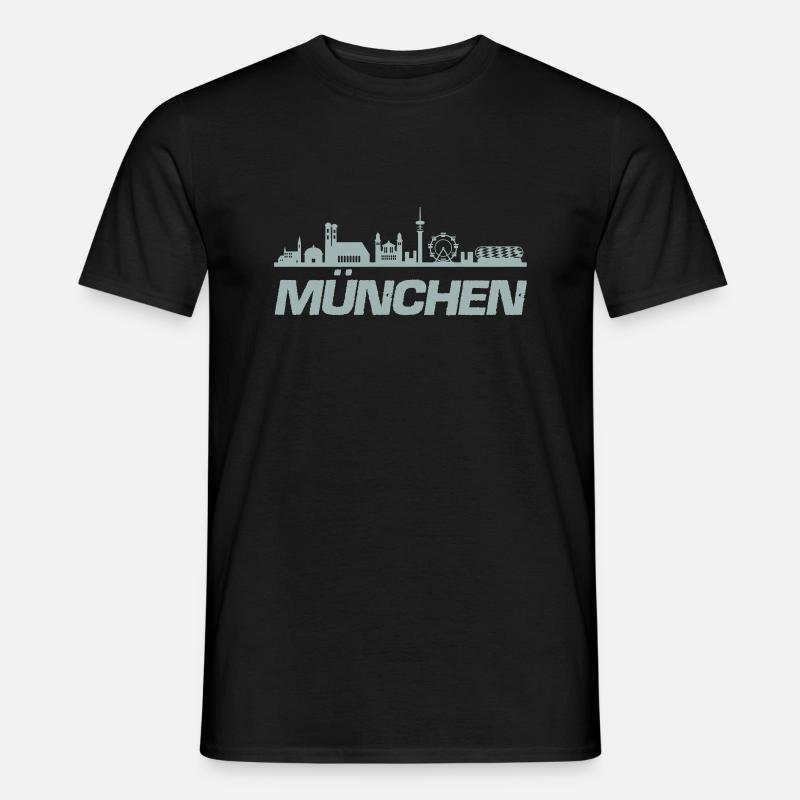 münchen skyline - Männer T-Shirt - Schwarz