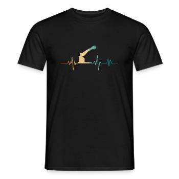 Battement de coeur rétro bras robotique - T-shirt homme - noir - Devant - AI Model Male 178 light (178cm)