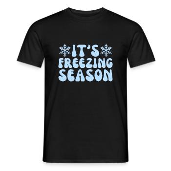 It's Freezing Season, Winter Season Lovers - Men's T-Shirt - black - Front - AI Model Male 178 light (178cm)