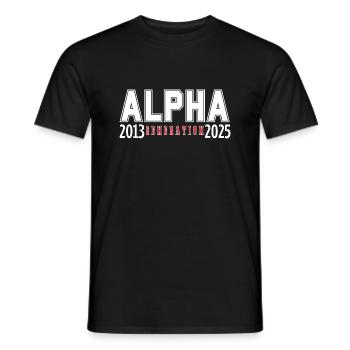 La génération alpha 2013-2025 - T-shirt homme - noir - Devant - AI Model Male 178 light (178cm)
