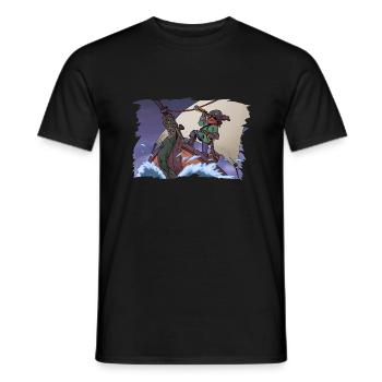 Piratenkapitän im Sturm - Männer T-Shirt - Schwarz - Vorne - AI Model Male 178 light (178cm)