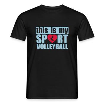 this is my love sports volleyball - Men's T-Shirt - black - Front - AI Model Male 178 light (178cm)