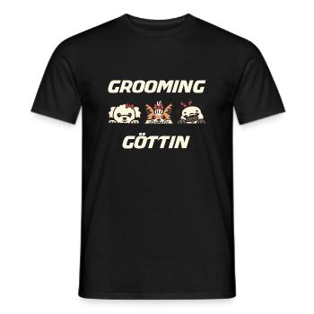 Dames Grooming motif de déesse pour chien coiffeur, chien - T-shirt homme - noir - Devant - AI Model Male 178 light (178cm)