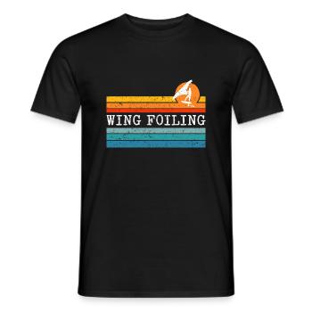 Wing Foiling Surf Surfing Surfer - T-shirt homme - noir - Devant - AI Model Male 178 light (178cm)