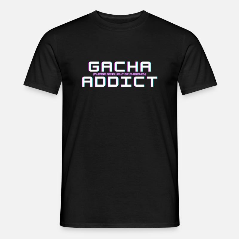Gacha Süchtig - Männer T-Shirt - Schwarz
