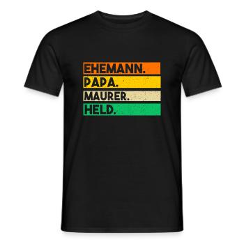 Maurer Papa Vater Vatertag Bauarbeiter - Männer T-Shirt - Schwarz - Vorne - AI Model Male 178 light (178cm)
