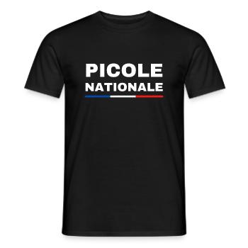 Picole nationale original beauf drôle police bière - T-shirt homme - noir - Devant - AI Model Male 178 light (178cm)