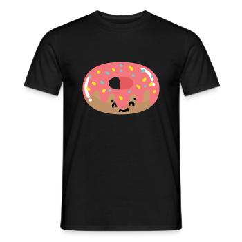 Beignet kawaii - T-shirt homme - noir - Devant - AI Model Male 178 light (178cm)