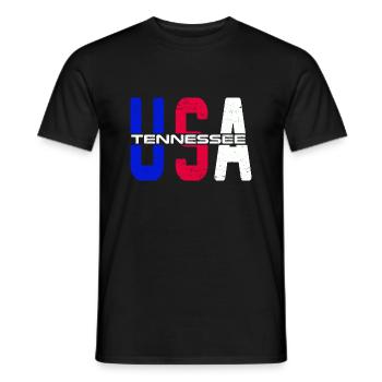 Usa Tennessee Vintage fier citoyen américain - T-shirt homme - noir - Devant - AI Model Male 178 light (178cm)