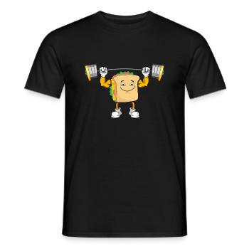 Bodybuilding Sandwich Fitness Workout Gym - Men's T-Shirt - black - Front - AI Model Male 178 light (178cm)