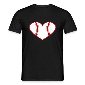 baseball heart - Men's T-Shirt - black - Front - AI Model Male 178 light (178cm)