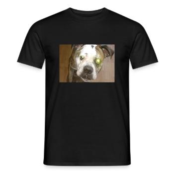 Cute dog with ball - Men's T-Shirt - black - Front - AI Model Male 178 light (178cm)