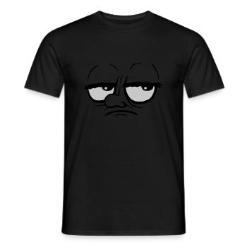 Cartoon genervt Augen verdrehen - Männer T-Shirt - Schwarz - Vorne - AI Model Male 178 light (178cm)