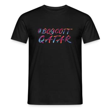 BOYKOTT KATAR - Men's T-Shirt - black - Front - AI Model Male 178 light (178cm)