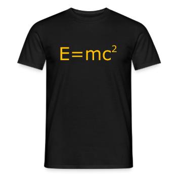 E=mc² gold - Men's T-Shirt - black - Front - AI Model Male 178 light (178cm)