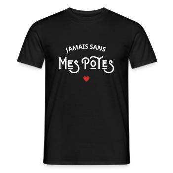 Jamais sans mes potes - T-shirt homme - noir - Devant - AI Model Male 178 light (178cm)