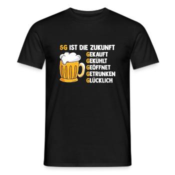 5G ist die Zukunft Bier - Männer T-Shirt - Schwarz - Vorne - AI Model Male 178 light (178cm)