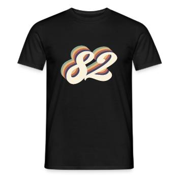 82ème anniversaire vintage - T-shirt homme - noir - Devant - AI Model Male 178 light (178cm)