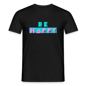 Sois heureux - T-shirt homme - noir - Devant - AI Model Male 178 light (178cm)
