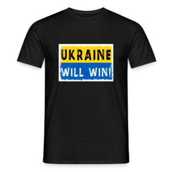 Ukraine will win - Männer T-Shirt - Schwarz - Vorne - AI Model Male 178 light (178cm)