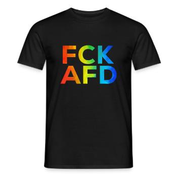 FCK AFD Regenbogen - Männer T-Shirt - Schwarz - Vorne - AI Model Male 178 light (178cm)