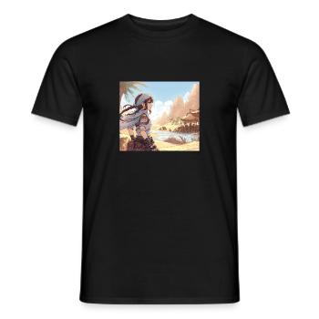 Manga Fille du désert - T-shirt homme - noir - Devant - AI Model Male 178 light (178cm)