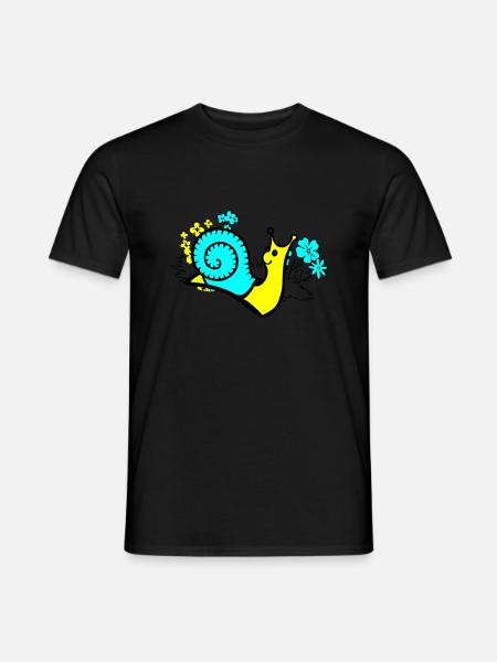 Schnecke - Männer T-Shirt - Schwarz
