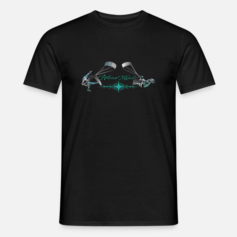 Windkind Kiter Kompass - Männer T-Shirt - Schwarz