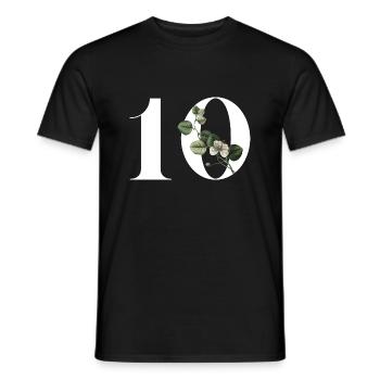 Nummer 10 Blumengrün -10. Geburtstag Blumen - Männer T-Shirt - Schwarz - Vorne - AI Model Male 178 light (178cm)