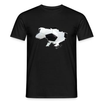La carte de l’Ukraine encadre le vrai football - T-shirt homme - noir - Devant - AI Model Male 178 light (178cm)