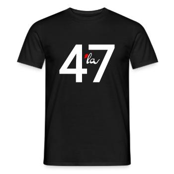 47 virgule la - T-shirt homme - noir - Devant - AI Model Male 178 light (178cm)