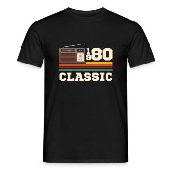 Anniversaire 1980 retro classic - T-shirt homme - noir - Devant - AI Model Male 178 light (178cm)