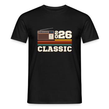 Anniversaire 2026 retro classic - T-shirt homme - noir - Devant - AI Model Male 178 light (178cm)