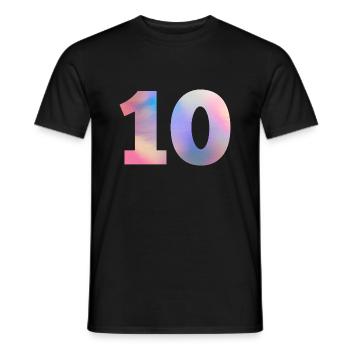 Colorful Number 10 - Men's T-Shirt - black - Front - AI Model Male 178 light (178cm)