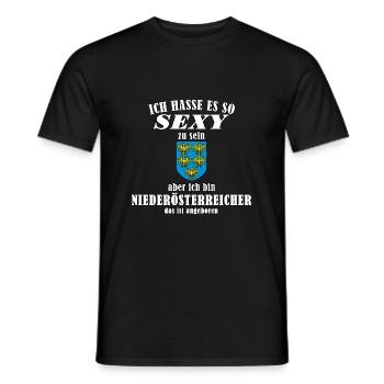 Stolzer Niederösterreicher – Angeboren Sexy - Männer T-Shirt - Schwarz - Vorne - AI Model Male 178 light (178cm)