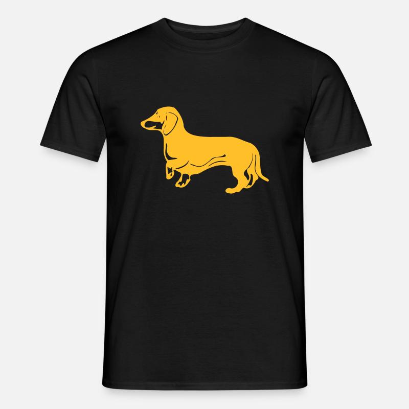 dackel hund - Männer T-Shirt - Schwarz