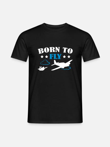 Born To Fly Skydive - Men's T-Shirt - black