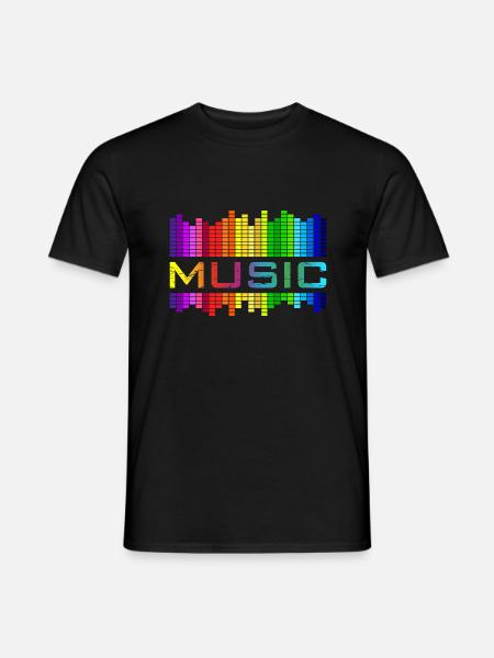 Musique l’égaliseur arc-en-ciel danse concert de rock - T-shirt homme - noir