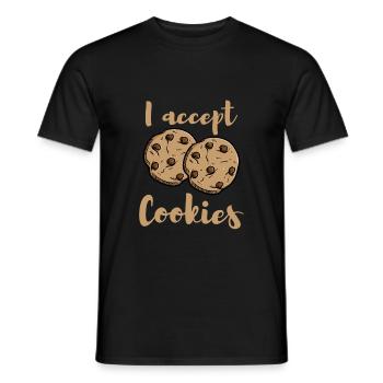 I accept Cookies - Männer T-Shirt - Schwarz - Vorne - AI Model Male 178 light (178cm)