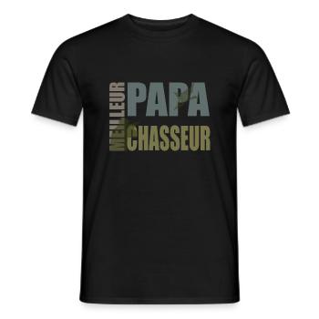 Meilleur Papa Chasseur Cool - T-shirt homme - noir - Devant - AI Model Male 178 light (178cm)